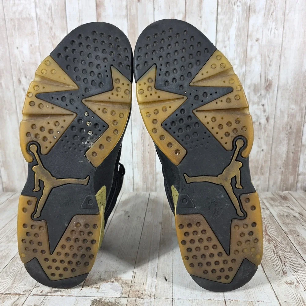 Jordan Flight Club 91‎ Mens Black Metallic Gold Sneakers 555475-031 Size 13
